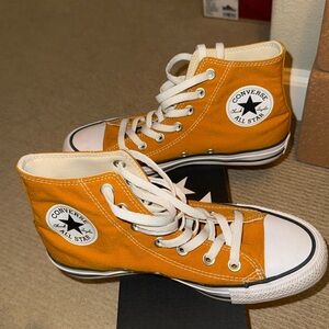 Mustard high-top converse